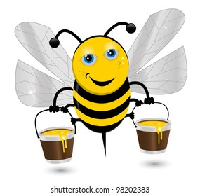 Bee carrying honey