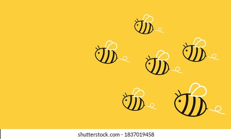 Bee cartoon character design. free space for text.