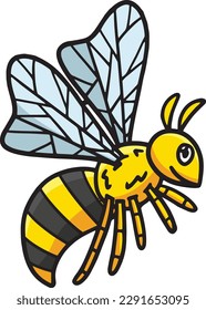 Bee Cartoon Colored Clipart Illustration