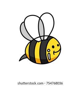 Bee cartoon colorful flat vector insect illustration for decoration and design on isolated white background 1