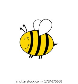 Bienencartoon cute Vektorgrafik isoliert auf weißem Hintergrund