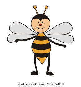 Bee cartoon cute vector illustration