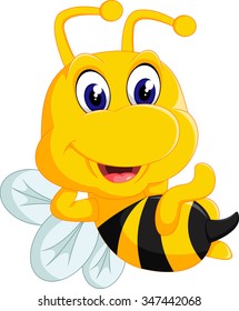Bee cartoon flying
