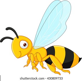 Bee cartoon flying