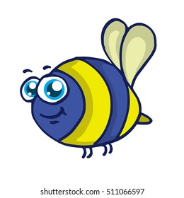 Bee cartoon flying vector illustration