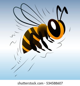 Bee. Cartoon insect. Vector illustration.