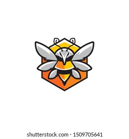 bee cartoon logo icon vector