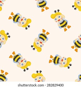 bee cartoon ,seamless pattern