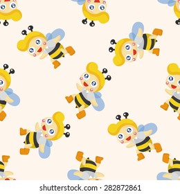 bee cartoon ,seamless pattern
