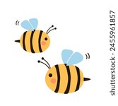 Bee cartoon sign logo isolated on white background vector.