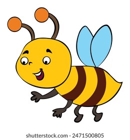 Un Vector sonriente de dibujos animados de abejas