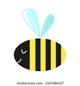 Bee in cartoon style. Vector illustration