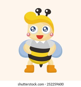 bee cartoon theme elements