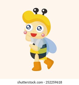 bee cartoon theme elements
