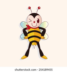 bee cartoon theme elements