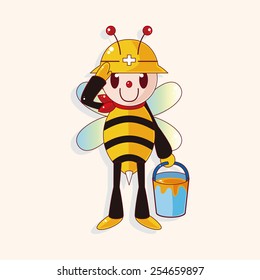 bee cartoon theme elements