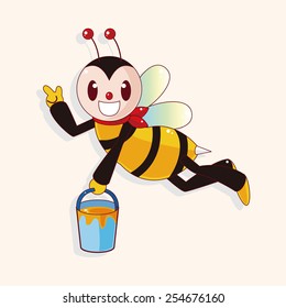 bee cartoon theme elements