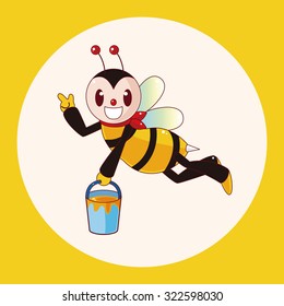 bee cartoon theme elements