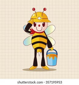 bee cartoon theme elements