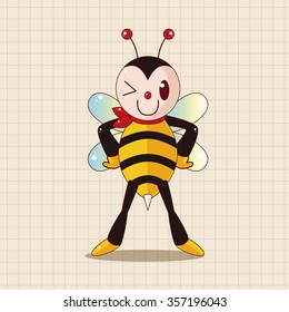 bee cartoon theme elements