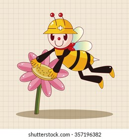 bee cartoon theme elements