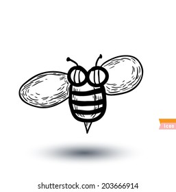 Bee cartoon, vector illustration.