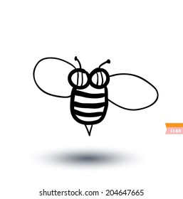 Bee cartoon, vector illustration.