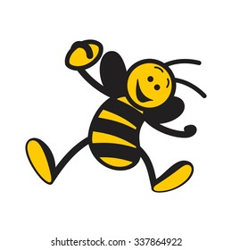 bee cartoon vector. logo vector.