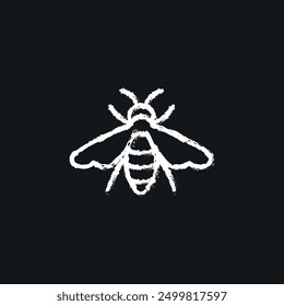 Icono de tiza de abeja. Vector aislado ilustración negra.