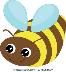 Bee character cartoon icon vector