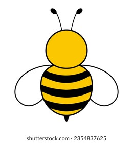 Bee character. Cute bumblebee. Vector illustration isolated on white.