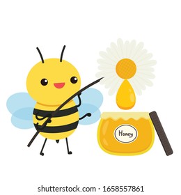 Bee character design. bee cartoon. bee on white background.