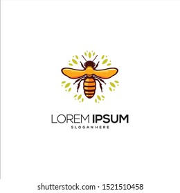 bee character with flower illustrations