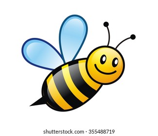 bee character illustration logo icon vector
