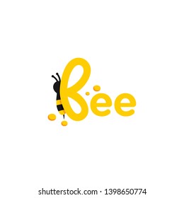 Bee character for logo or label template