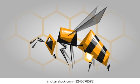Bee character, vector illustration