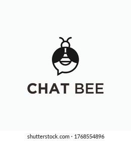 bee chat logo. bee icon