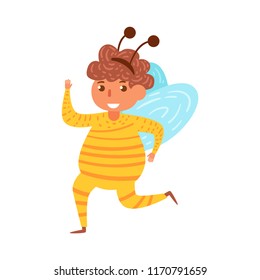 Bee Children's Halloween costume Vector. Cartoon. Isolated art on white background. Flat