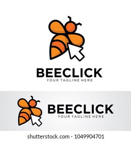 Bee Click Logo Template Design Vector, Emblem, Design Concept, Creative Symbol, Icon