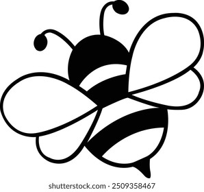 Diseño de arte de Clip de abeja en fondo aislado transparente blanco liso para tarjeta, camisa, sudadera con capucha, sudadera, ropa, etiqueta, taza, icono, póster o insignia