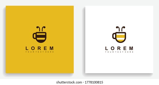 Bee coffee logo. Modern logo icon template vector design