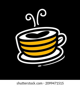 Bee Coffee Logo Vector - Suitable for Food and Beverage Business theme