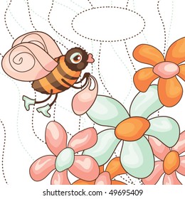 bee collects nectar from flowers