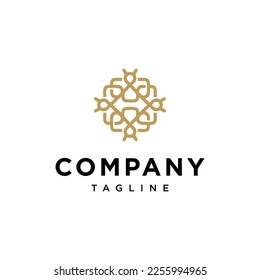 Bee colony elegant vector logo template.eps