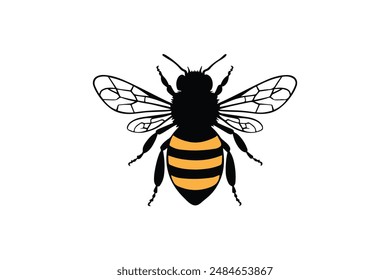 Bee Color vector style with white background