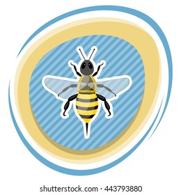Bee colorful icon. Vector illustration in cartoon style