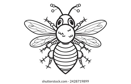 Bee coloring page for kids