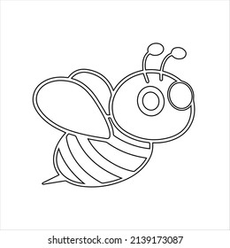 bee coloring page for kids and adults 