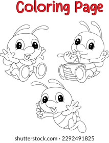 Bee coloring pages, Animal coloring pages. Bugs coloring Book