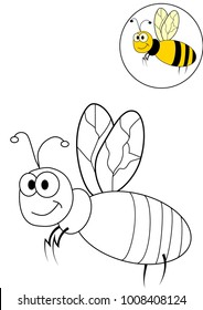 bee coloring vector